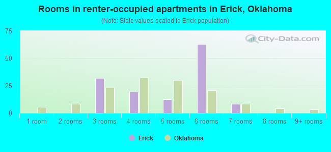 Rooms in renter-occupied apartments in Erick, Oklahoma