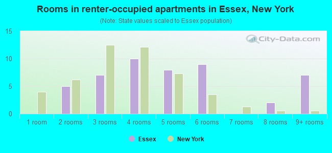 Rooms in renter-occupied apartments in Essex, New York