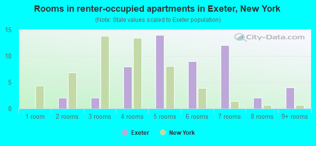 Rooms in renter-occupied apartments in Exeter, New York