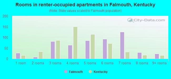 Rooms in renter-occupied apartments in Falmouth, Kentucky