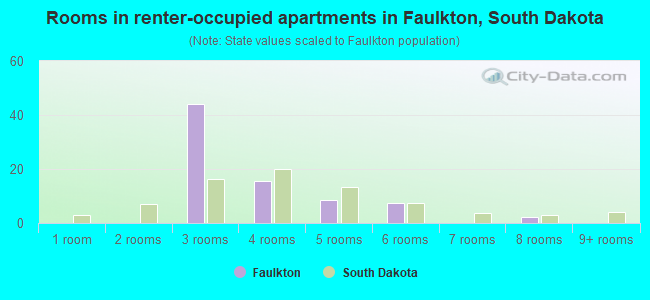 Rooms in renter-occupied apartments in Faulkton, South Dakota