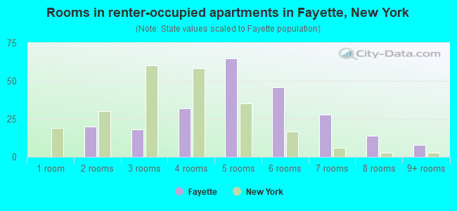 Rooms in renter-occupied apartments in Fayette, New York