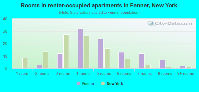 Rooms in renter-occupied apartments in Fenner, New York
