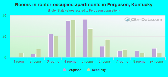 Rooms in renter-occupied apartments in Ferguson, Kentucky