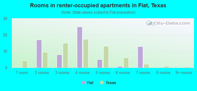 Rooms in renter-occupied apartments in Flat, Texas