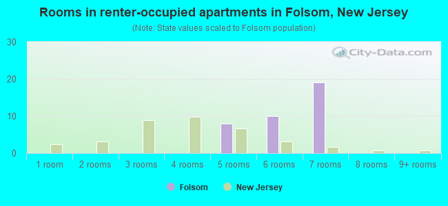 Rooms in renter-occupied apartments in Folsom, New Jersey