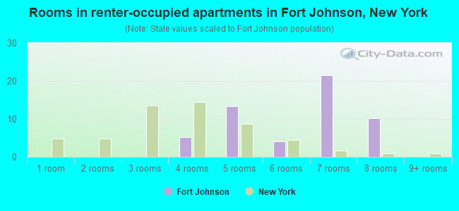 Rooms in renter-occupied apartments in Fort Johnson, New York