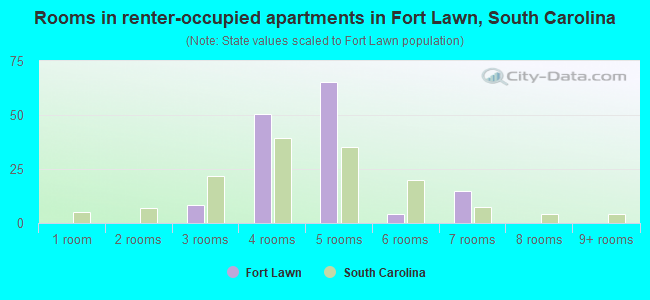 Rooms in renter-occupied apartments in Fort Lawn, South Carolina