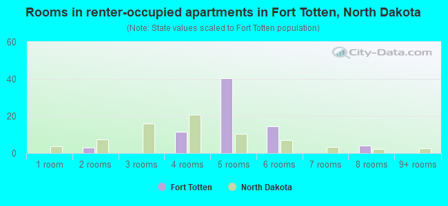 Rooms in renter-occupied apartments in Fort Totten, North Dakota