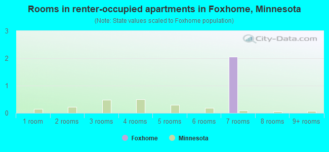Rooms in renter-occupied apartments in Foxhome, Minnesota