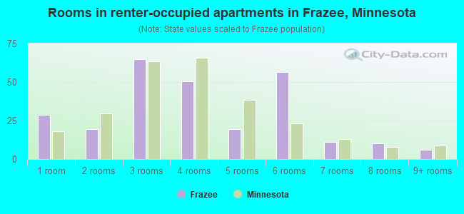 Rooms in renter-occupied apartments in Frazee, Minnesota