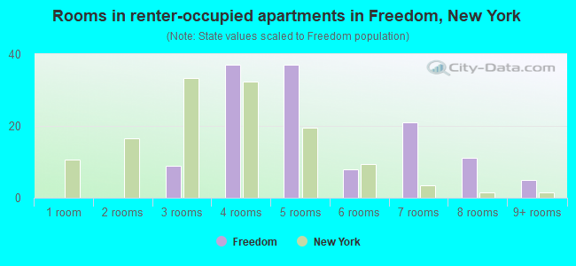 Rooms in renter-occupied apartments in Freedom, New York