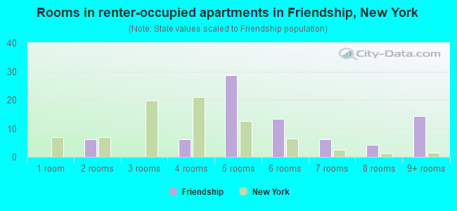 Rooms in renter-occupied apartments in Friendship, New York