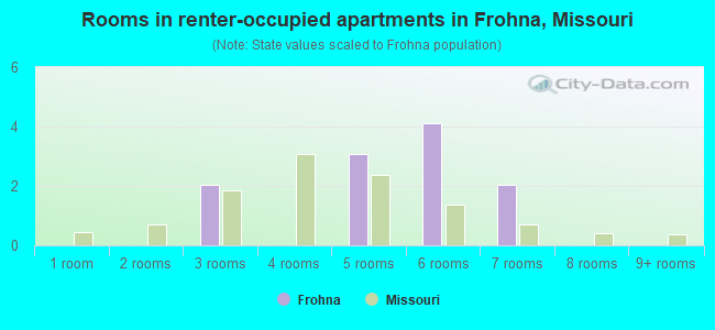 Rooms in renter-occupied apartments in Frohna, Missouri