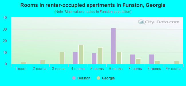 Rooms in renter-occupied apartments in Funston, Georgia