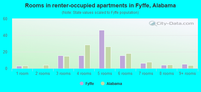 Rooms in renter-occupied apartments in Fyffe, Alabama