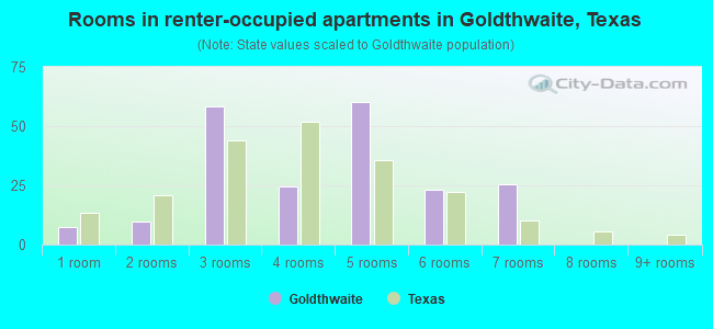 Rooms in renter-occupied apartments in Goldthwaite, Texas