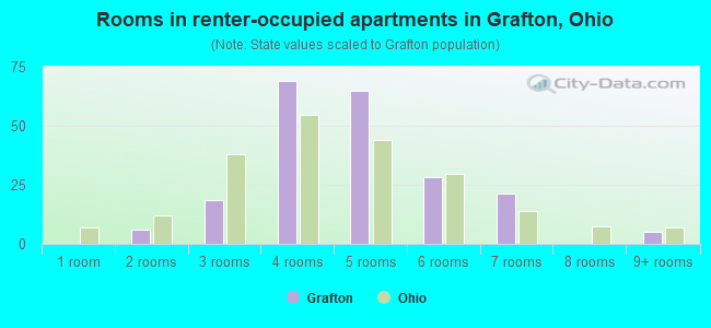Rooms in renter-occupied apartments in Grafton, Ohio