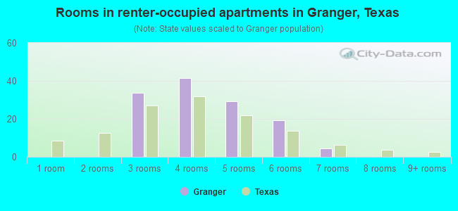 Rooms in renter-occupied apartments in Granger, Texas