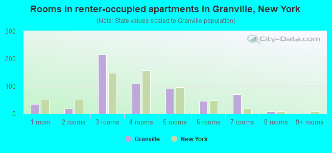 Rooms in renter-occupied apartments in Granville, New York
