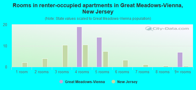 Rooms in renter-occupied apartments in Great Meadows-Vienna, New Jersey