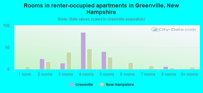 Rooms in renter-occupied apartments in Greenville, New Hampshire