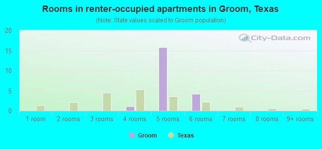 Rooms in renter-occupied apartments in Groom, Texas