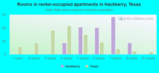 Rooms in renter-occupied apartments in Hackberry, Texas