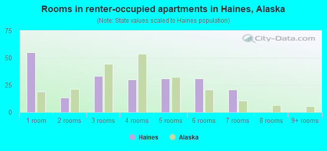 Rooms in renter-occupied apartments in Haines, Alaska