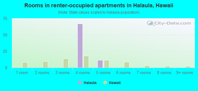 Rooms in renter-occupied apartments in Halaula, Hawaii