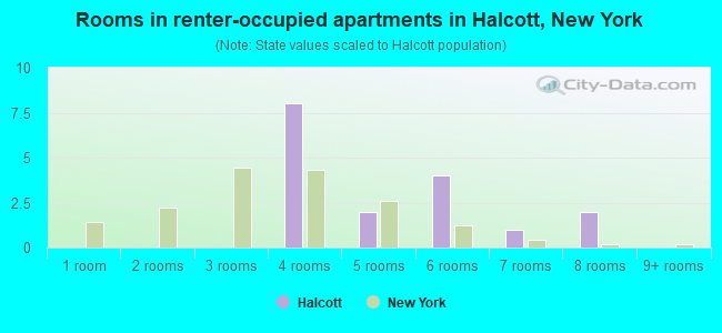 Rooms in renter-occupied apartments in Halcott, New York