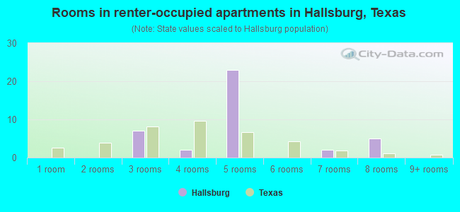 Rooms in renter-occupied apartments in Hallsburg, Texas