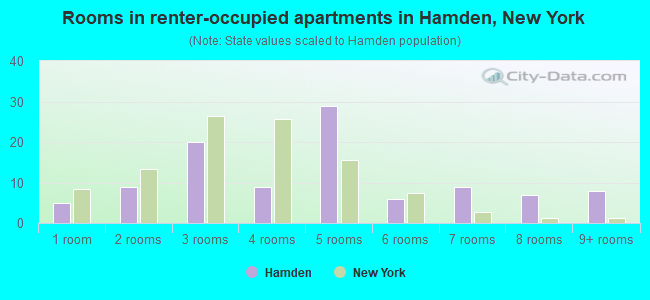 Rooms in renter-occupied apartments in Hamden, New York