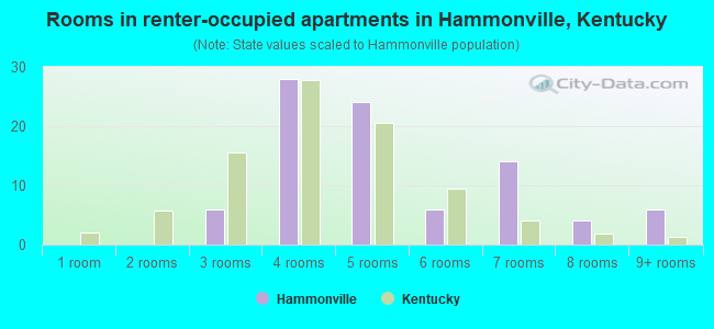 Rooms in renter-occupied apartments in Hammonville, Kentucky