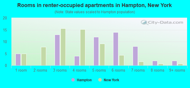 Rooms in renter-occupied apartments in Hampton, New York