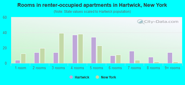 Rooms in renter-occupied apartments in Hartwick, New York