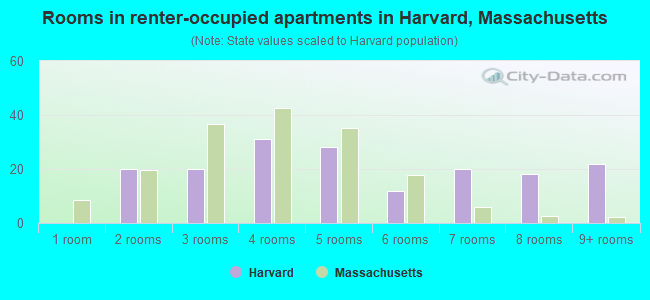 Rooms in renter-occupied apartments in Harvard, Massachusetts
