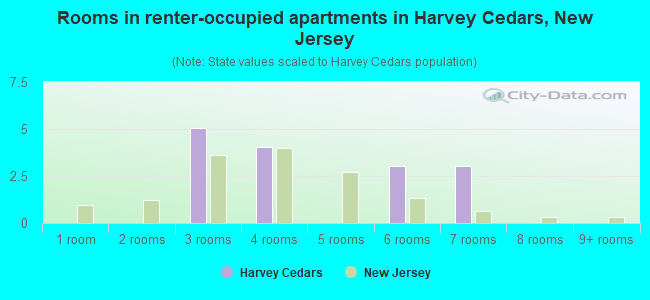 Rooms in renter-occupied apartments in Harvey Cedars, New Jersey