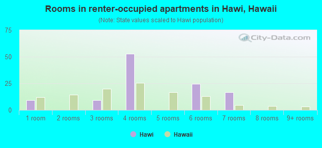 Rooms in renter-occupied apartments in Hawi, Hawaii