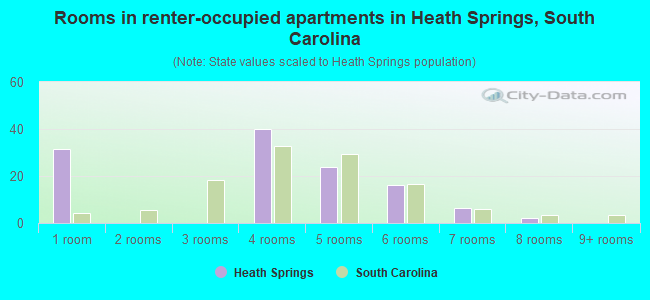 Rooms in renter-occupied apartments in Heath Springs, South Carolina