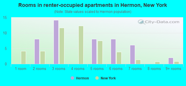 Rooms in renter-occupied apartments in Hermon, New York