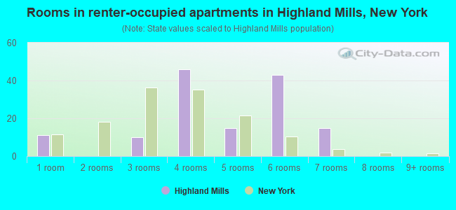 Rooms in renter-occupied apartments in Highland Mills, New York