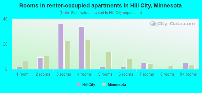 Rooms in renter-occupied apartments in Hill City, Minnesota