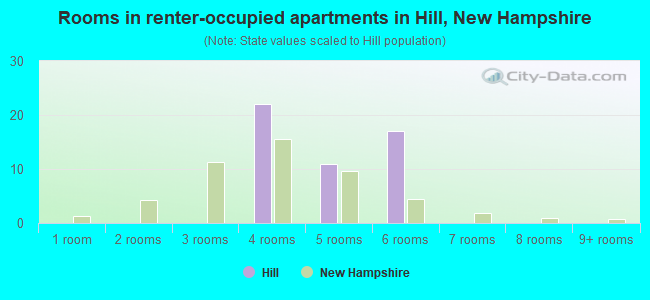 Rooms in renter-occupied apartments in Hill, New Hampshire
