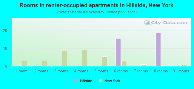 Rooms in renter-occupied apartments in Hillside, New York