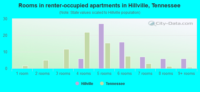 Rooms in renter-occupied apartments in Hillville, Tennessee