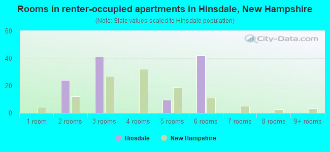Rooms in renter-occupied apartments in Hinsdale, New Hampshire