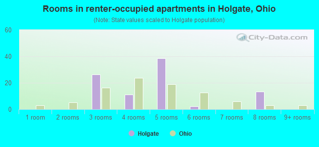 Rooms in renter-occupied apartments in Holgate, Ohio