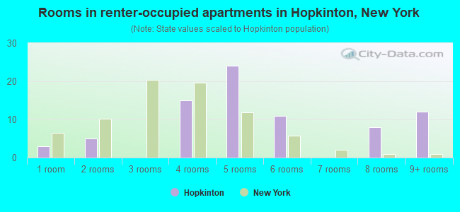 Rooms in renter-occupied apartments in Hopkinton, New York