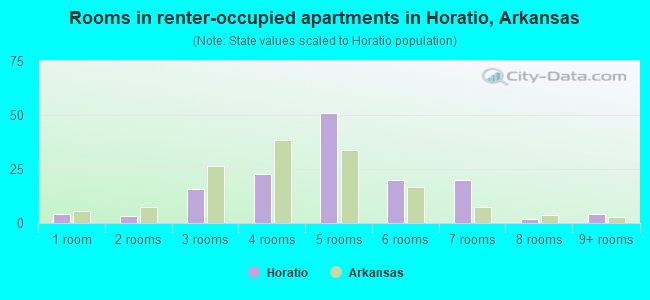 Rooms in renter-occupied apartments in Horatio, Arkansas